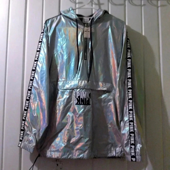 VS PINK iridescent anorak jacket XS/S NWT - Picture 1 of 5